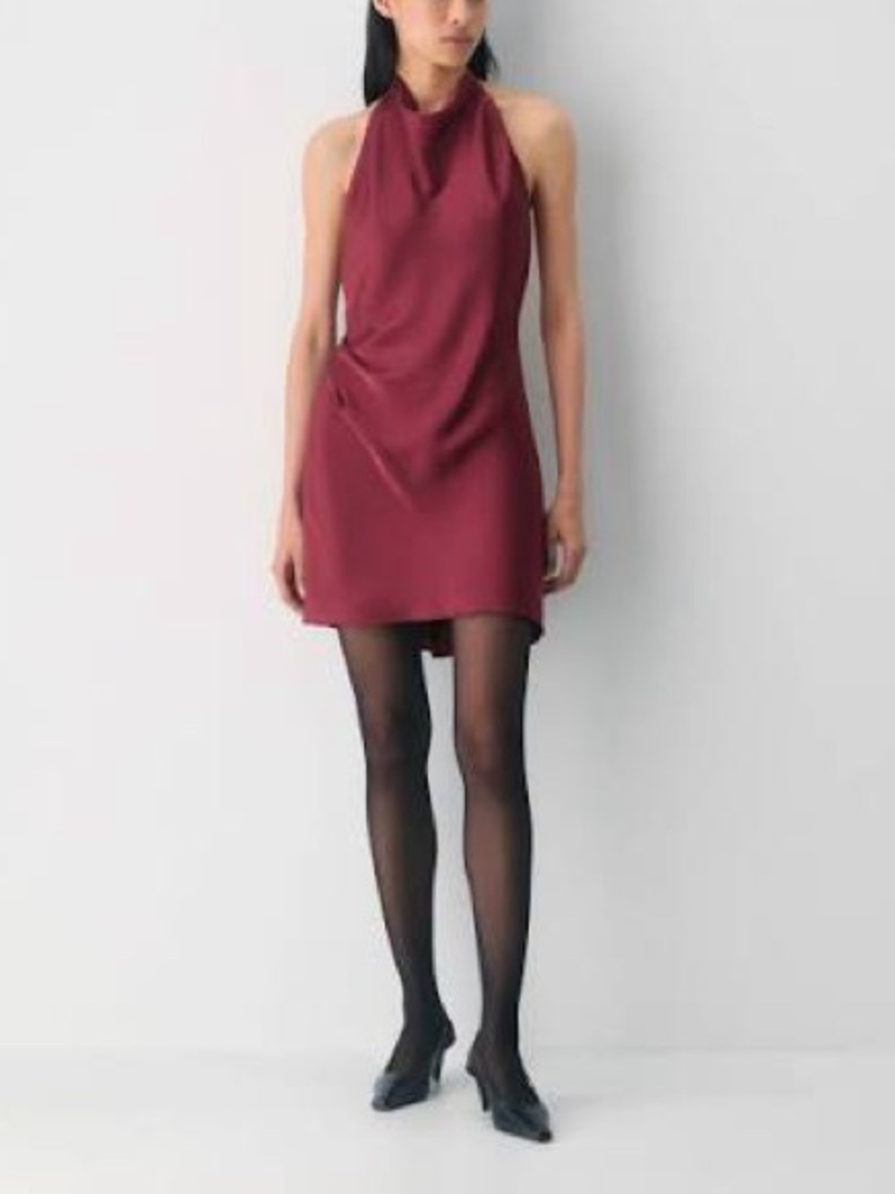 Aritzia Burgundy Halter Mini Dress